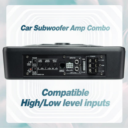 10-Inch 800W Slim Under-Seat Powered Subwoofer Kit