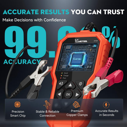 6V/12V/24V Car Battery Tester with CCA Load & Charging System Diagnostic Analyzer