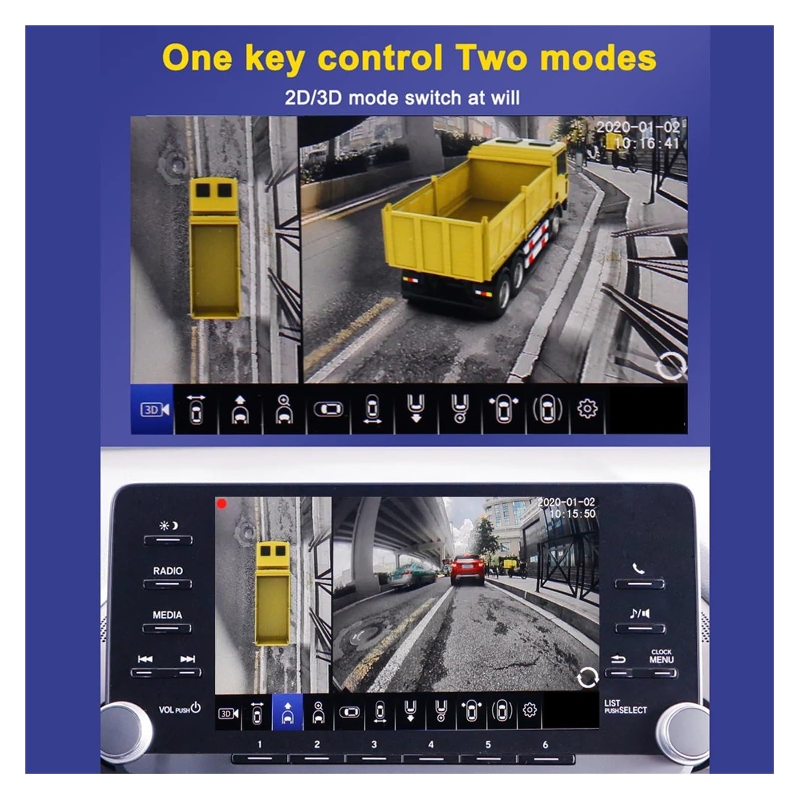 360 Degree Bird View Camera System 4CH DVR Surround View Parking System for Truck RV Bus Van