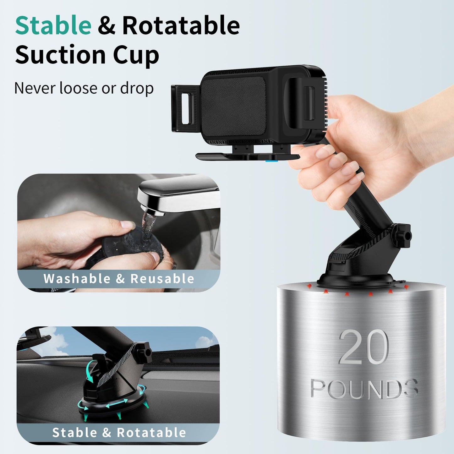15W Dual Coil Wireless Car Charger Mount for Samsung Galaxy Z Fold & Flip Series and iPhone Fast Charging Holder
