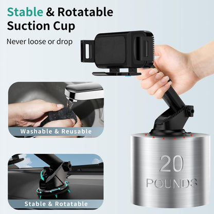 15W Dual Coil Wireless Car Charger Mount for Samsung Galaxy Z Fold & Flip Series and iPhone Fast Charging Holder