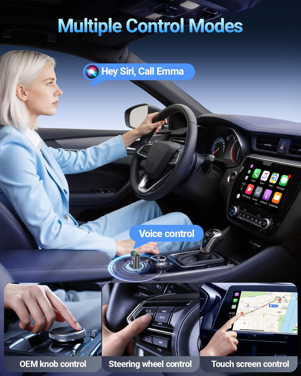 Wireless CarPlay Adapter Mini Design Wired to Wireless Plug and Play Auto Connect Fast Stable