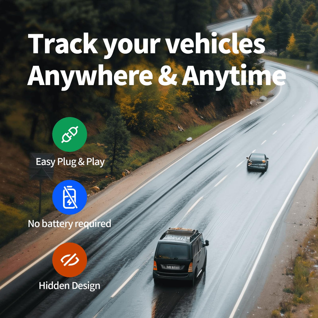 GPS Tracker for Vehicles No Subscription 4G SIM Long Battery GeoFence Driving Alerts