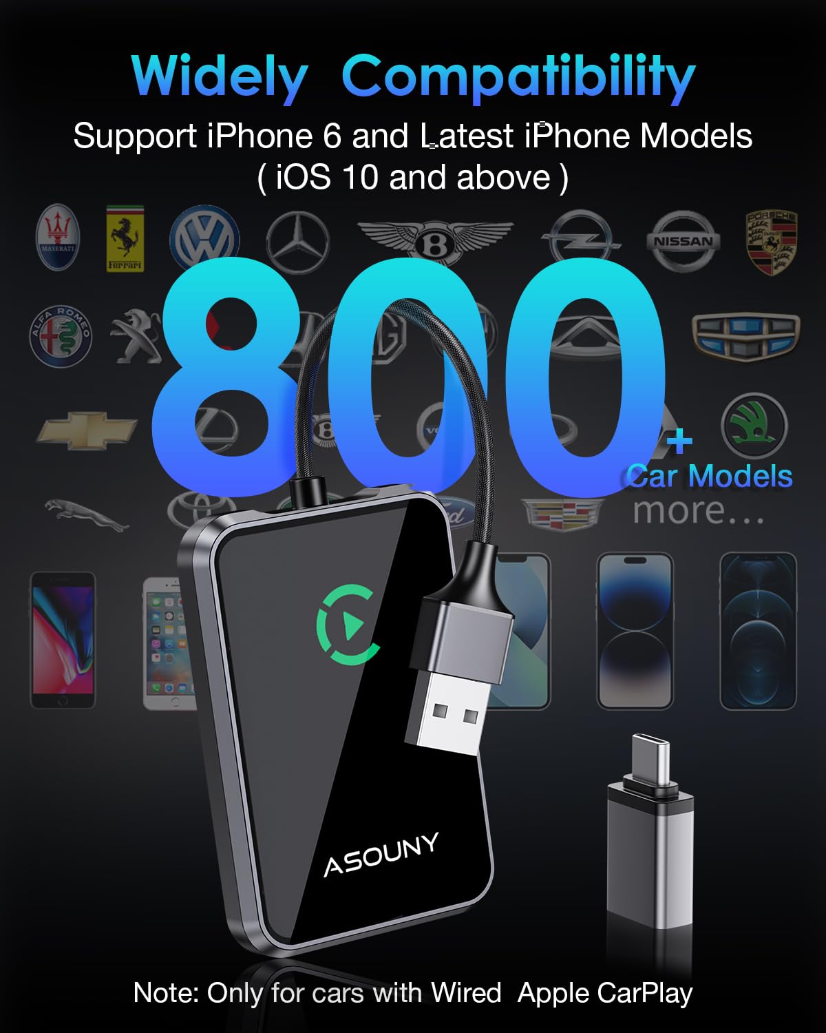 Wireless CarPlay Adapter Plug and Play Auto Connect