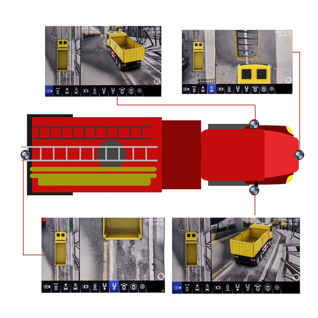 360 Degree Bird View Camera System 4CH DVR Surround View Parking System for Truck RV Bus Van