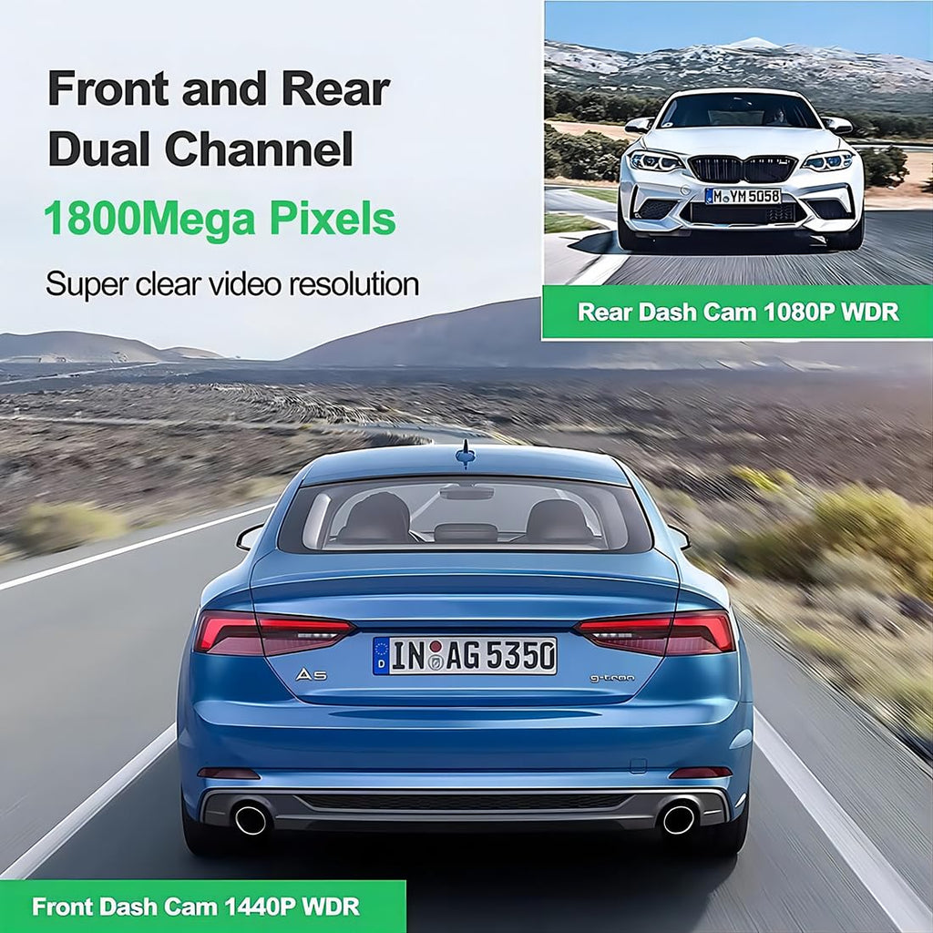 3 Channel Dash Cam 2K 1296P Night Vision IMX415 Sensor Cabin Rear Camera WiFi APP Control