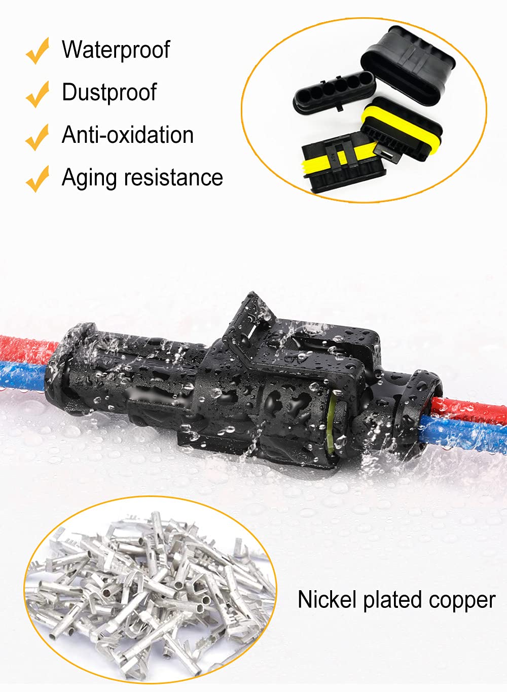 800Pcs Waterproof Automotive Electrical Wire Connector Kit with Crimping Tool