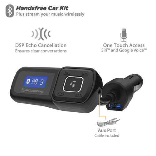 3 in 1 Bluetooth Audio Adapter Transmitter Receiver FM Mode Wireless AUX Adapter for Car Home Airplane