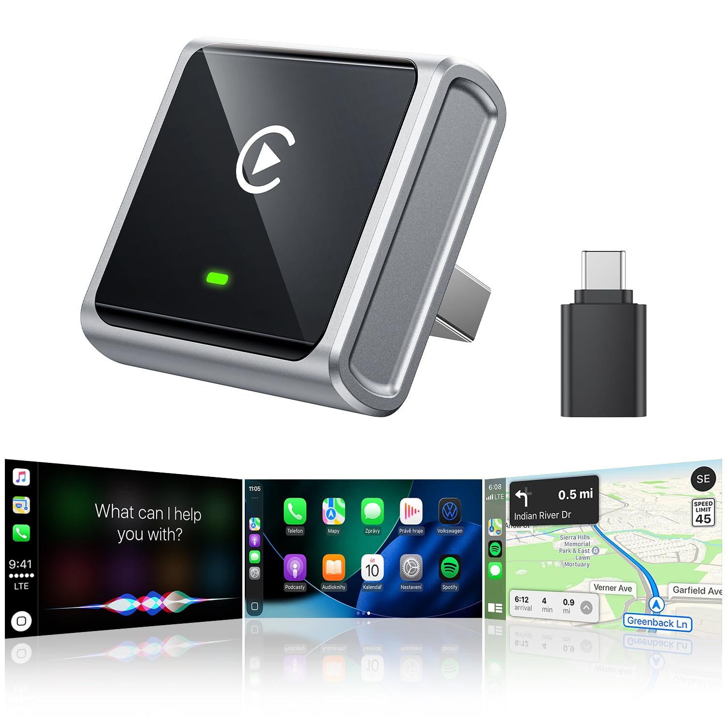 Wireless CarPlay Adapter Plug and Play Auto Connect