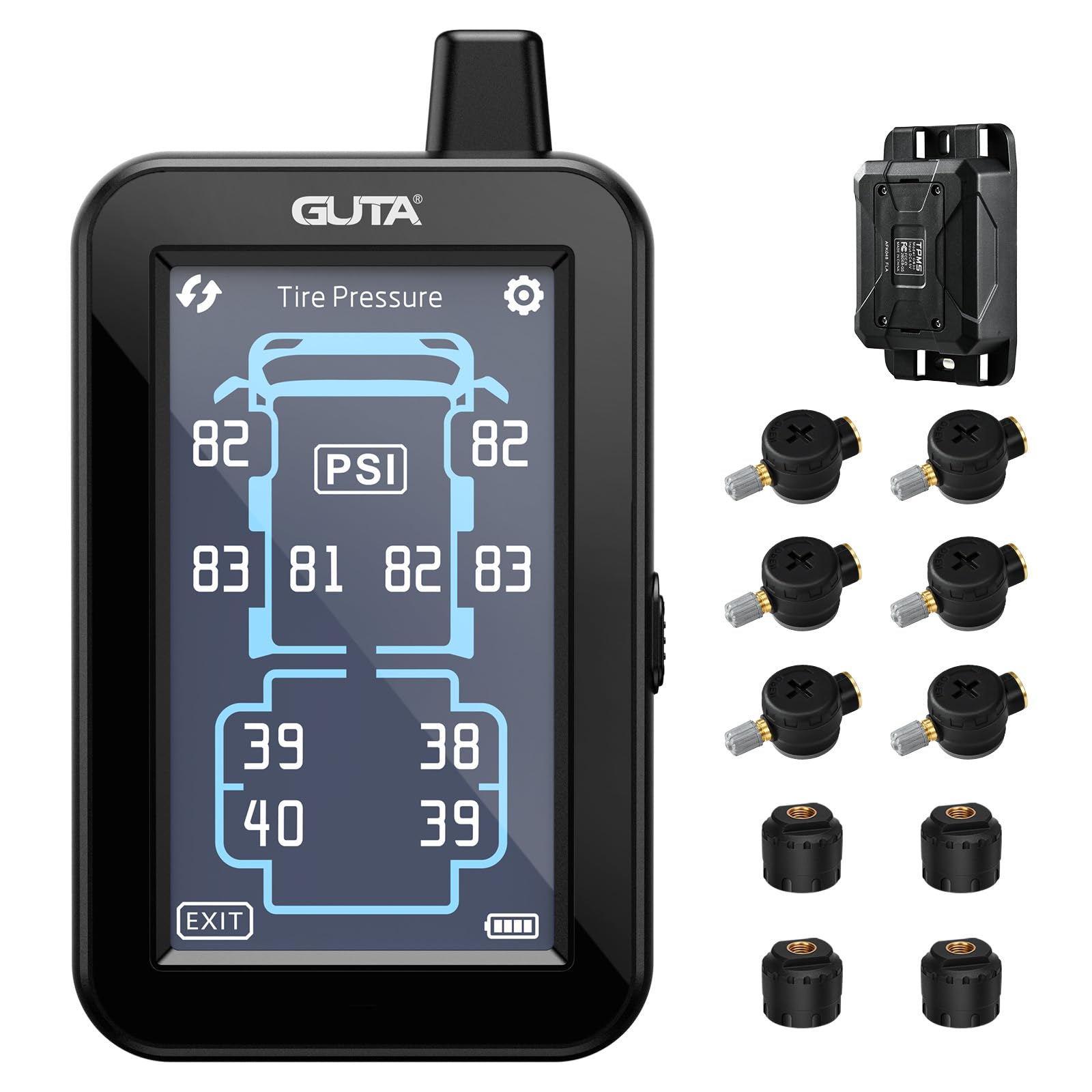 Trailer TPMS Tire Pressure Monitoring System Color Touchscreen Display