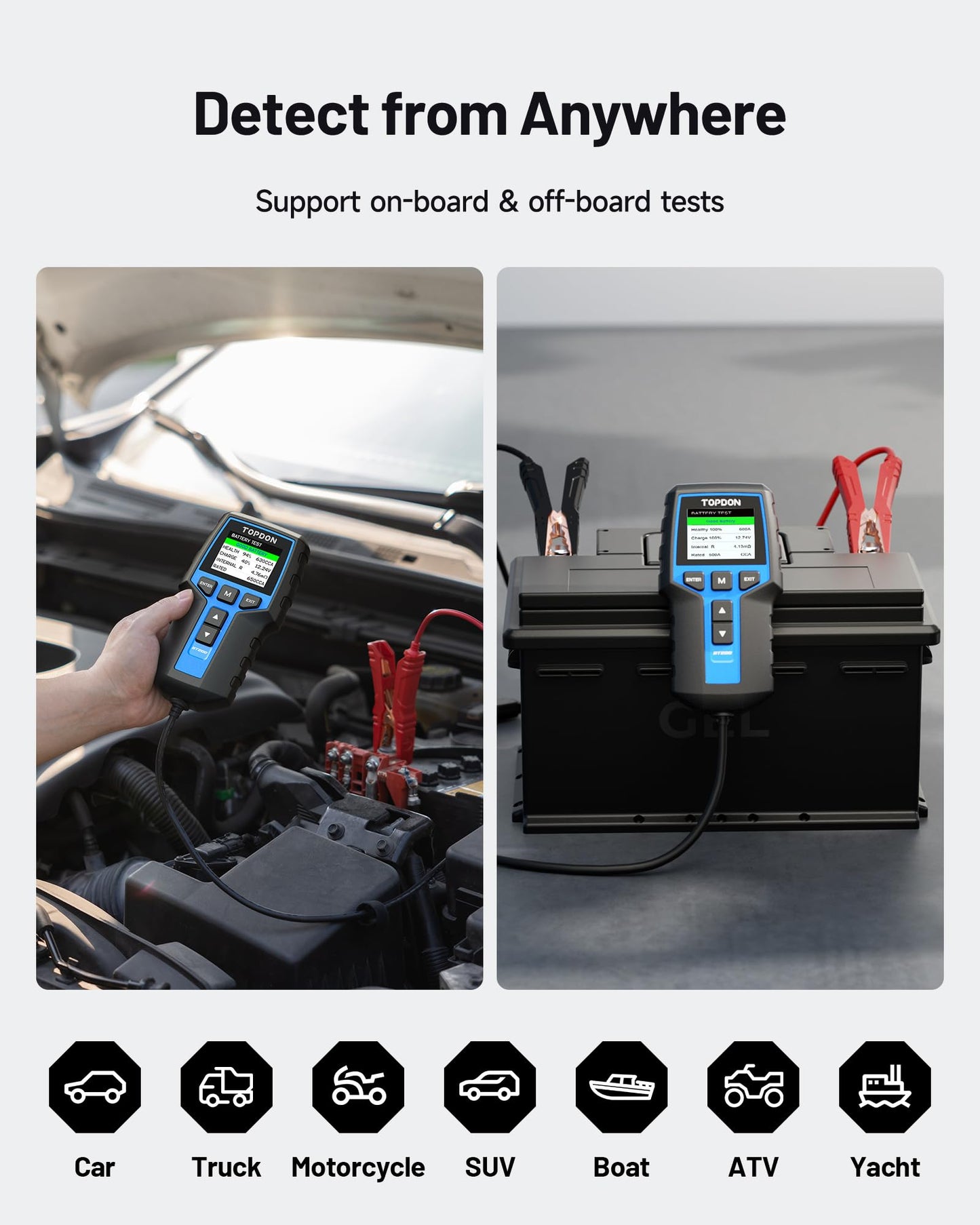 12V/24V Car Battery & Alternator Tester with CCA Load Testing Digital Diagnostic Analyzer