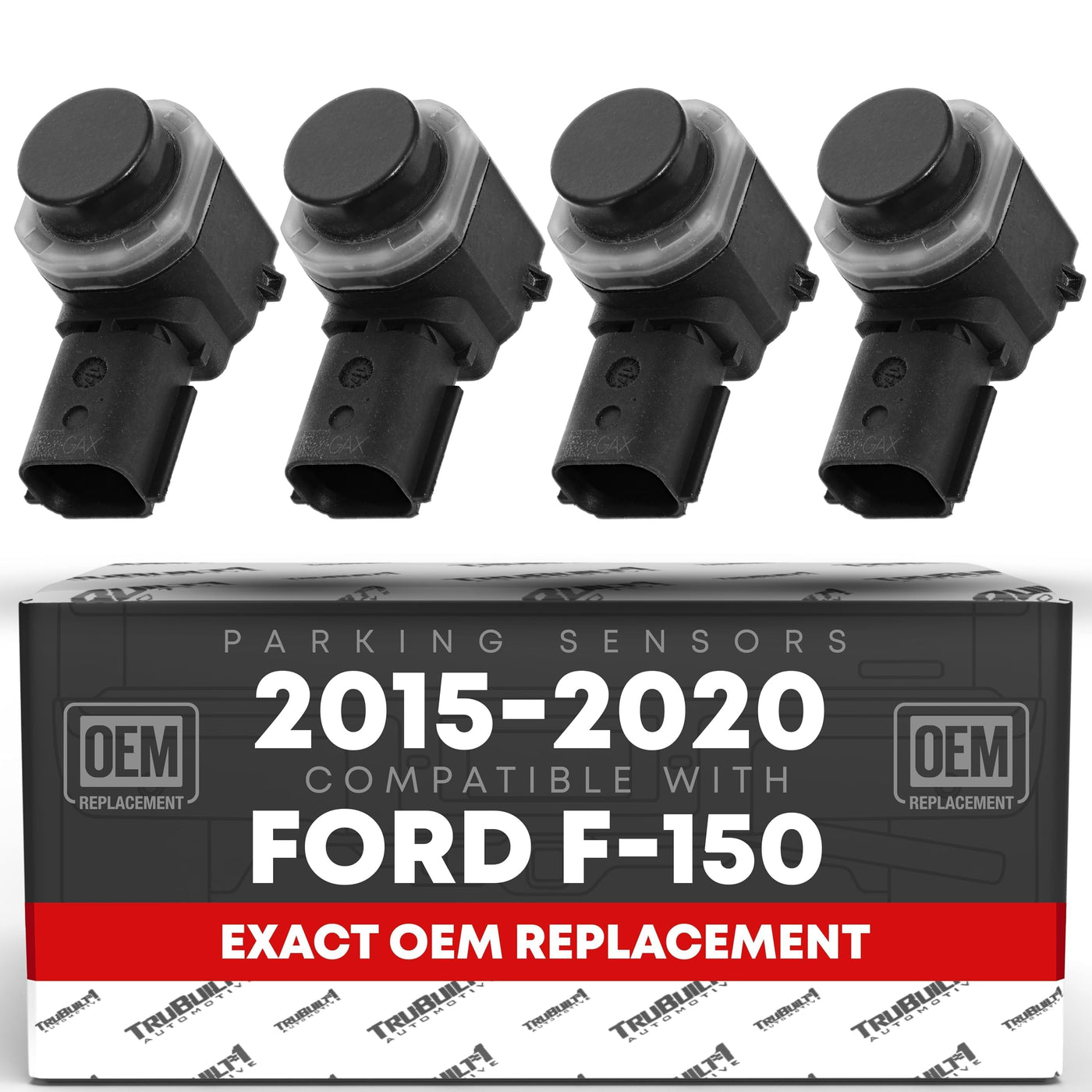 Car Parking Sensor Kit 4 Pieces Front Rear Bumper Parking Assist for Ford F-150 Super Duty 2015-2020