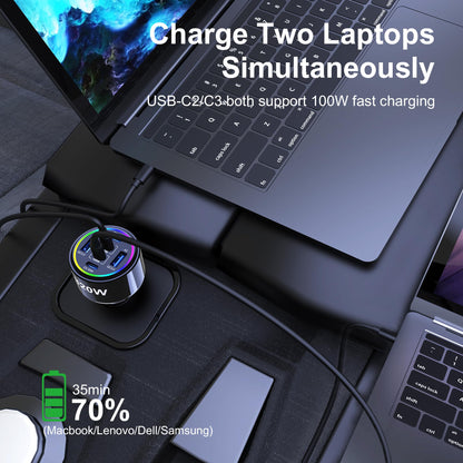 320W 6-Port USB-C Fast Car Charger with PD/QC/PPS Multi Device Charging