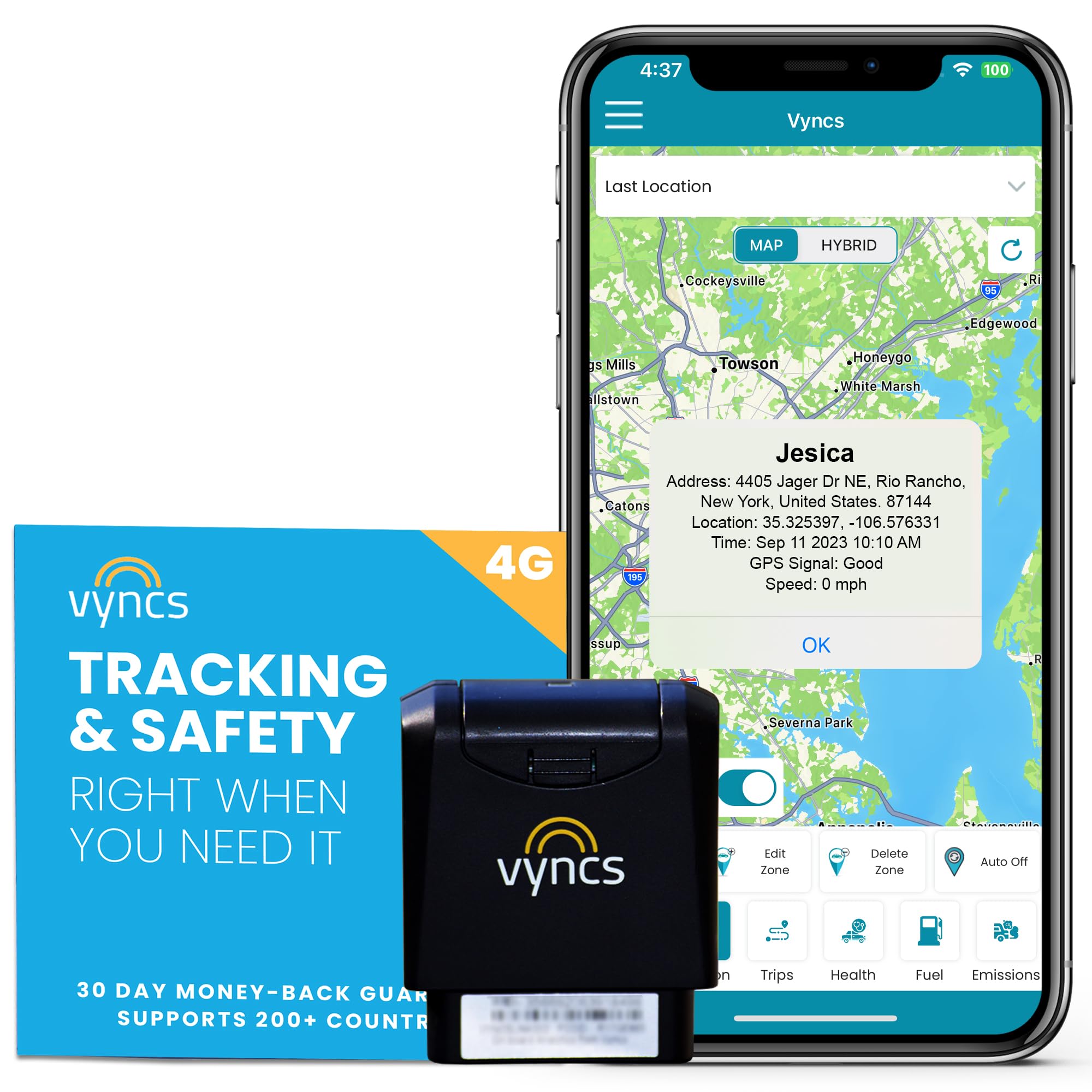 GPS OBD Tracker Real Time Vehicle Tracking 4G Live Map Trip Replay Driving Alerts