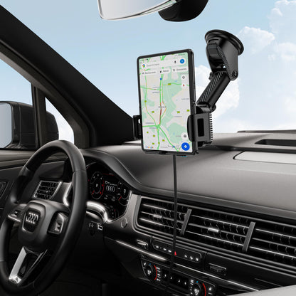 15W Dual Coil Wireless Car Charger Mount for Samsung Galaxy Z Fold & Flip Series and iPhone Fast Charging Holder