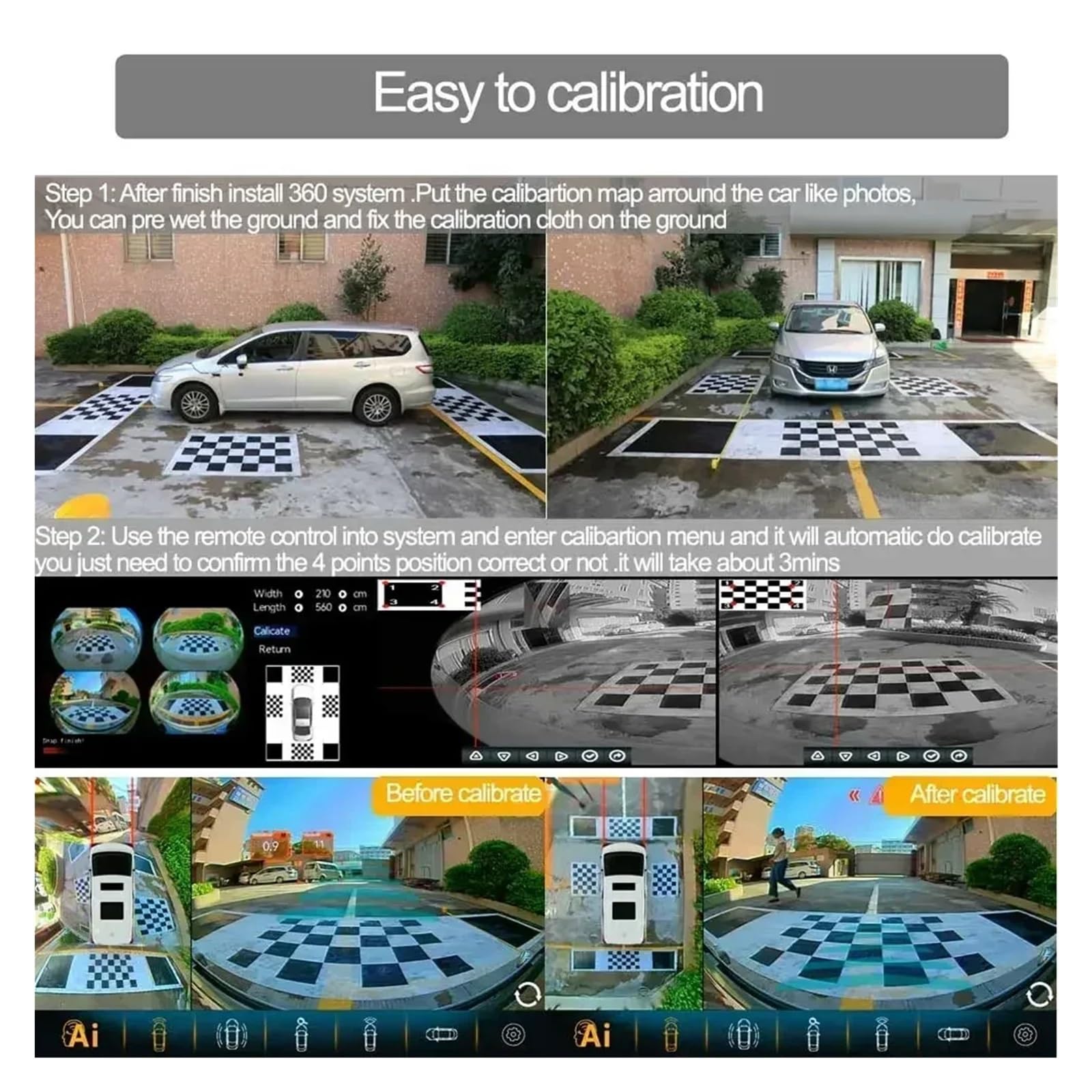 360 Degree Bird View Camera System for Volkswagen Commercial Vehicle 1080P Surround View DVR