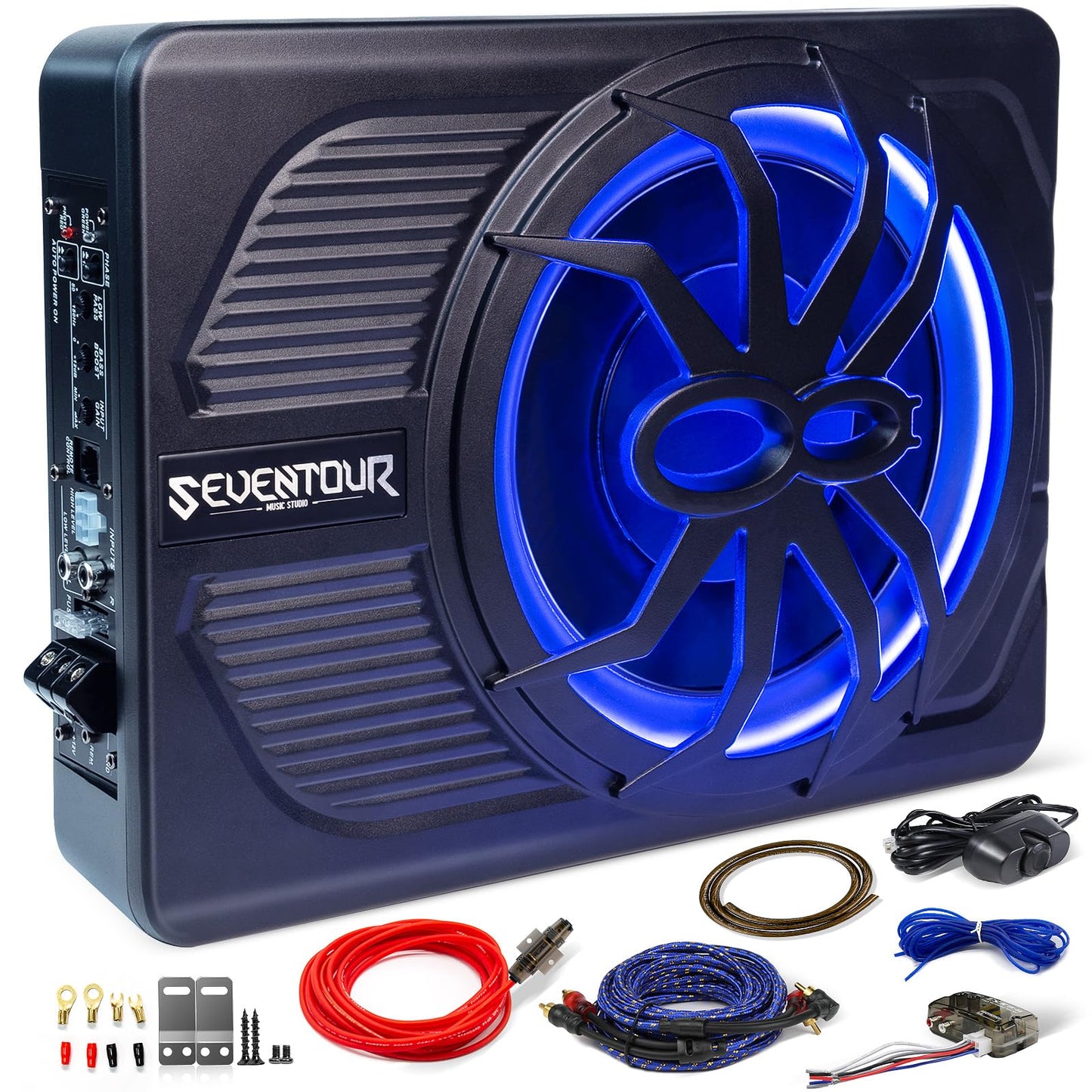 10-Inch 800W Slim Under-Seat Powered Subwoofer Kit