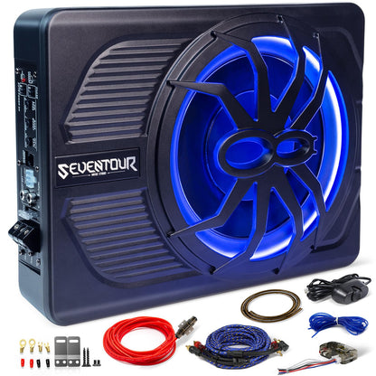 10-Inch 800W Slim Under-Seat Powered Subwoofer Kit