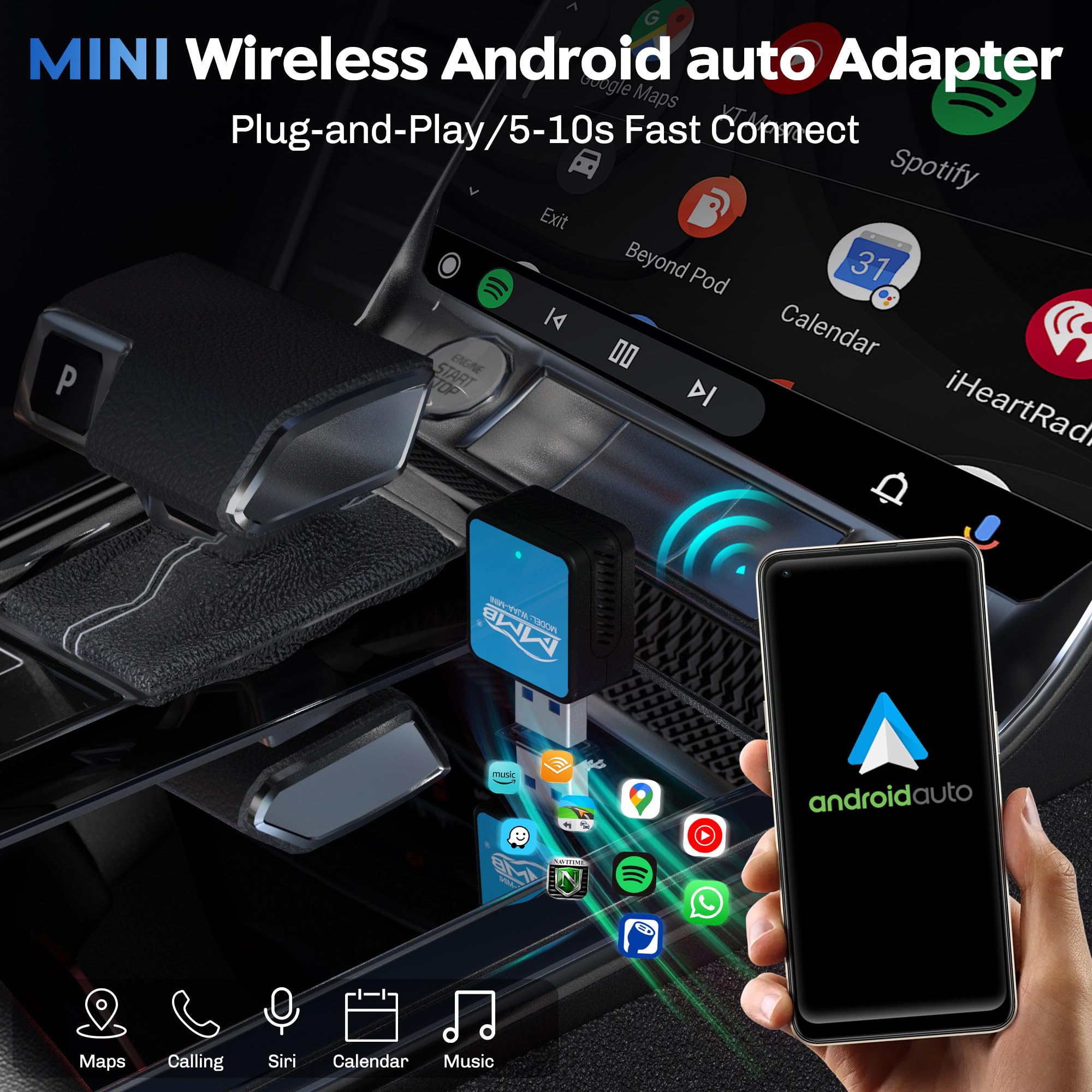 Wireless CarPlay Adapter Mini Plug and Play Auto Connect